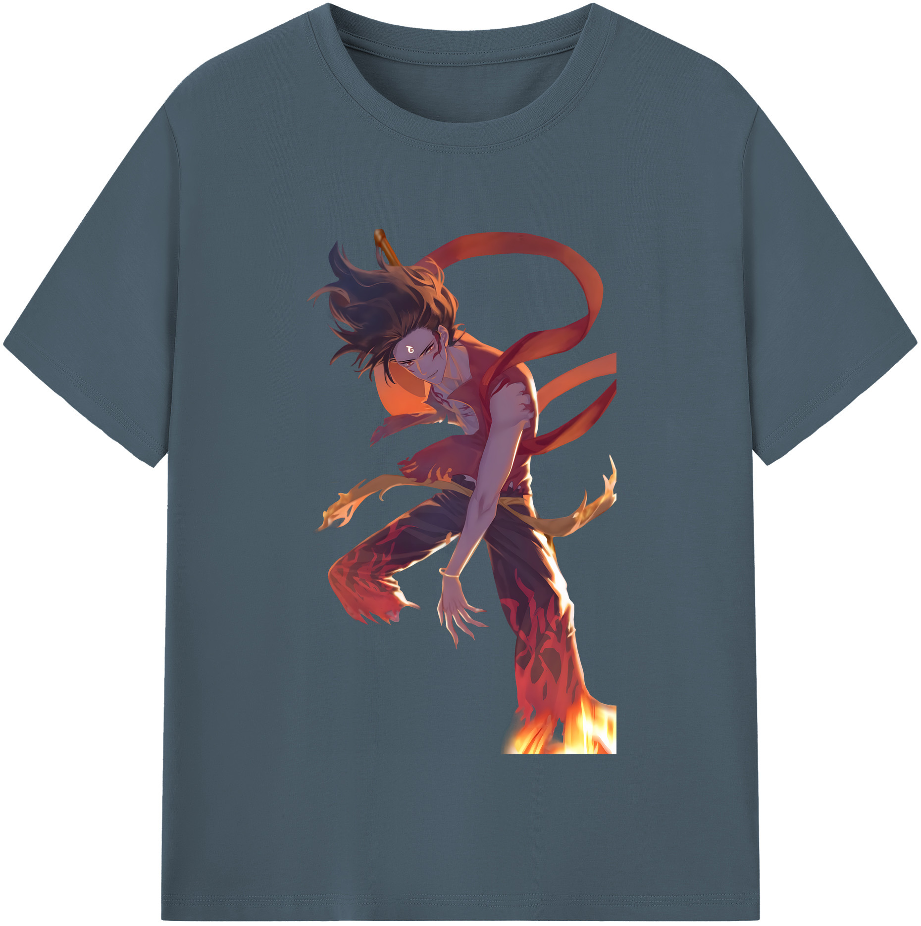 （画像用） Ne Zha 2 ナタ 魔童の大暴れ 綿100％半袖Tシャツ（フロントプリント）
